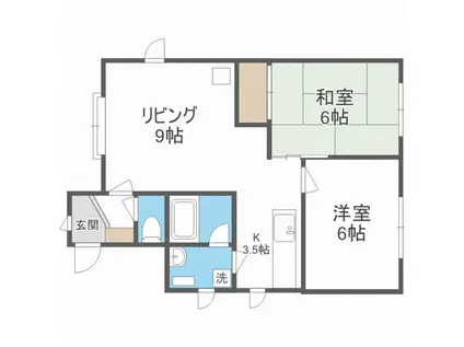 ツインズ205(2LDK/3階)の間取り写真
