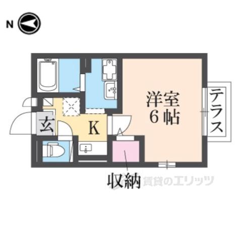 クレールウエスト(1K/1階)の間取り写真