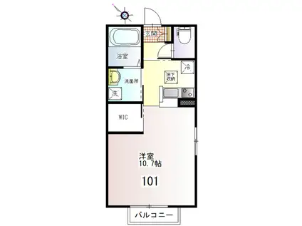スカイコート(1K/1階)の間取り写真