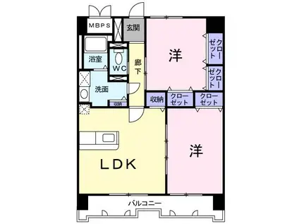 レジデンス小峯(2LDK/5階)の間取り写真