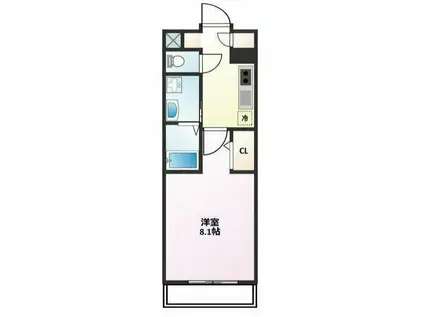 サンロレンツォK(1K/3階)の間取り写真