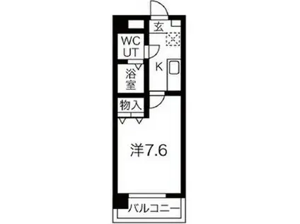 プレザント吹上(1K/4階)の間取り写真