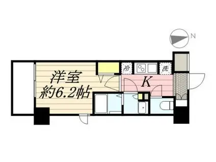 N-STAGE八王子Ⅱ(1K/8階)の間取り写真