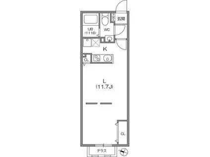 ZESTY駒沢大学II(1DK/2階)の間取り写真