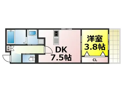 千島1丁目PJ(1DK/3階)の間取り写真