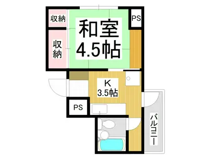 クーフナガノ(1K/4階)の間取り写真