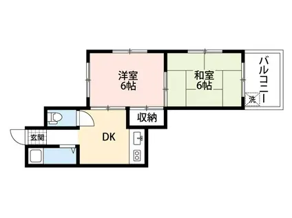 ビスタ千里丘(2DK/2階)の間取り写真