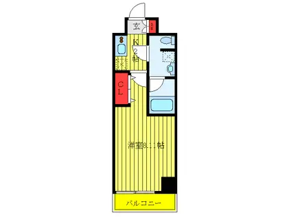 レグゼ王子神谷(1K/3階)の間取り写真