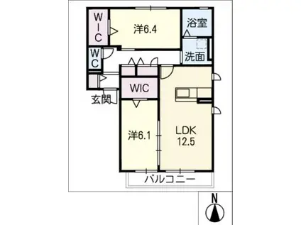 チェリーブラッサム(2LDK/2階)の間取り写真
