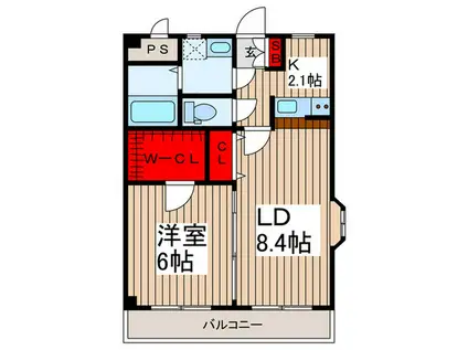 クレールV(1LDK/3階)の間取り写真
