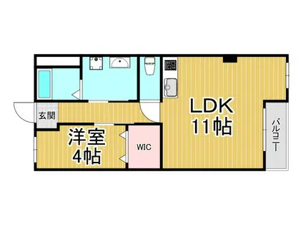 武庫之荘コーポラス(1LDK/4階)の間取り写真