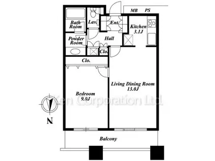 芝浦アイランド エアタワー(1LDK/29階)の間取り写真