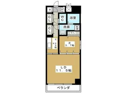 マリオン千種(1LDK/12階)の間取り写真