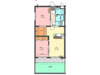 ドリームフェリオ(2LDK/1階)の間取り写真