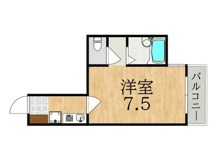 ラ・パストラール(1K/1階)の間取り写真