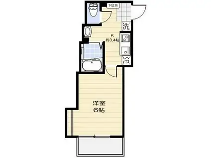 グレージュ梅丘(1K/2階)の間取り写真