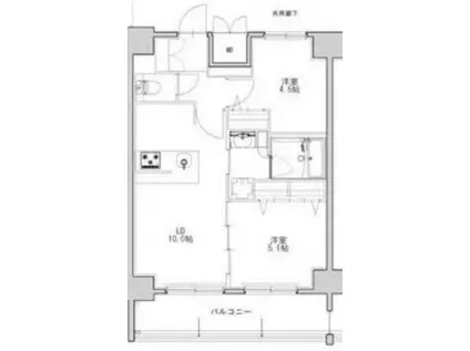 S-RESIDENCE名駅北ALESIA(2LDK/15階)の間取り写真