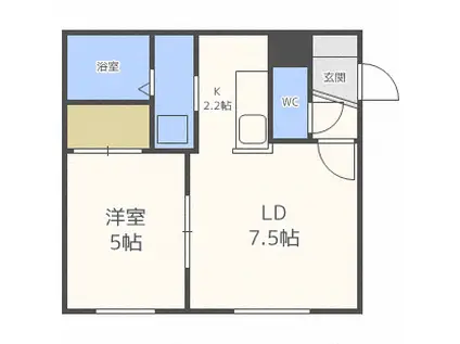AVANCER本通南(1LDK/4階)の間取り写真