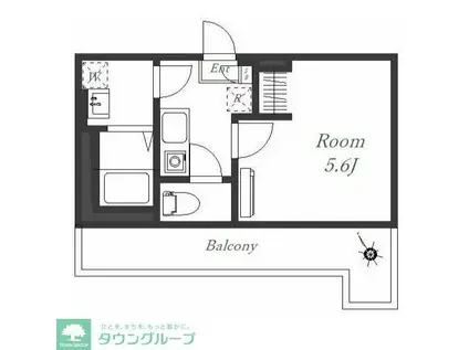 LINKS YOKOHAMA SASABORI(1K/3階)の間取り写真