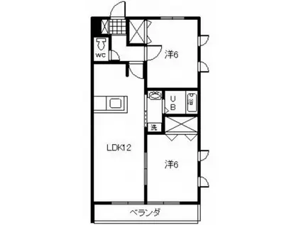 メゾンエレガンテ(2LDK/2階)の間取り写真