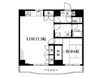 プルミエル千歳(1LDK/2階)の間取り写真