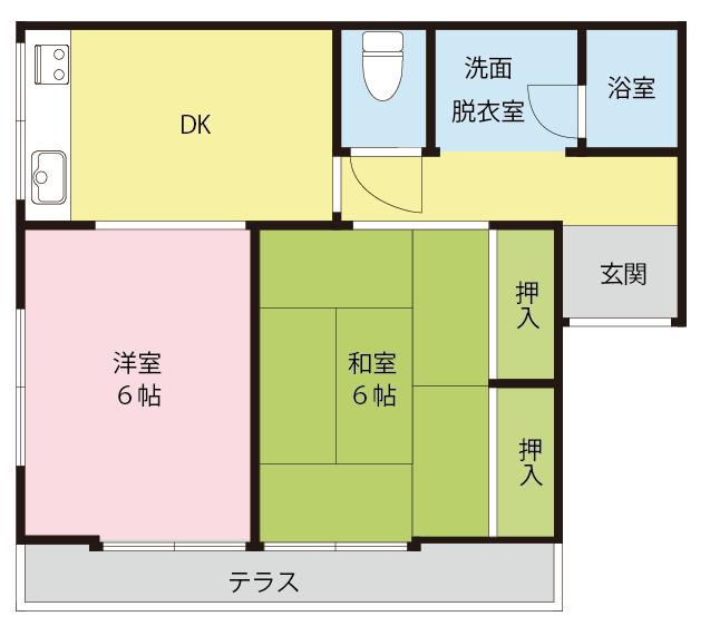 メゾン由氣(2K/2階)の間取り写真