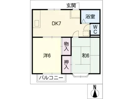 メゾン・ラヴェリテ(2DK/2階)の間取り写真