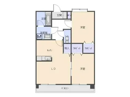 ヴィラ・グリーンヒルズII(2LDK/4階)の間取り写真