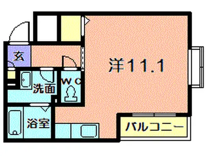 グランリーオ学校町(ワンルーム/2階)の間取り写真