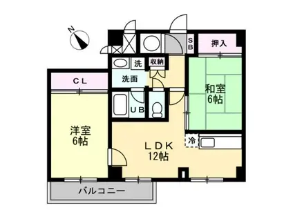 ベル・メゾン(2LDK/1階)の間取り写真