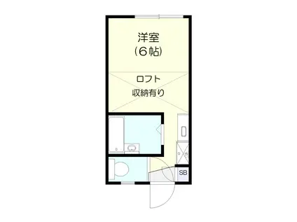 パンシオン(ワンルーム/2階)の間取り写真