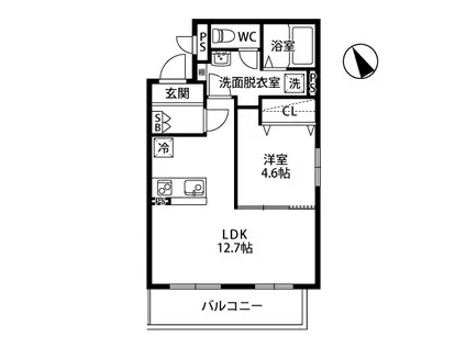 フェリーチェ ガーデン(1LDK/3階)の間取り写真