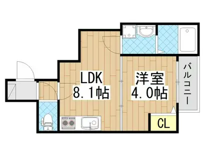 MUSE ZIO III(1LDK/2階)の間取り写真