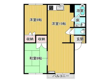 サン・ウィンドA(2LDK/1階)の間取り写真