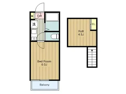 ショコラ3(1K/1階)の間取り写真