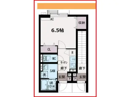 イクシオ江北(1K/1階)の間取り写真