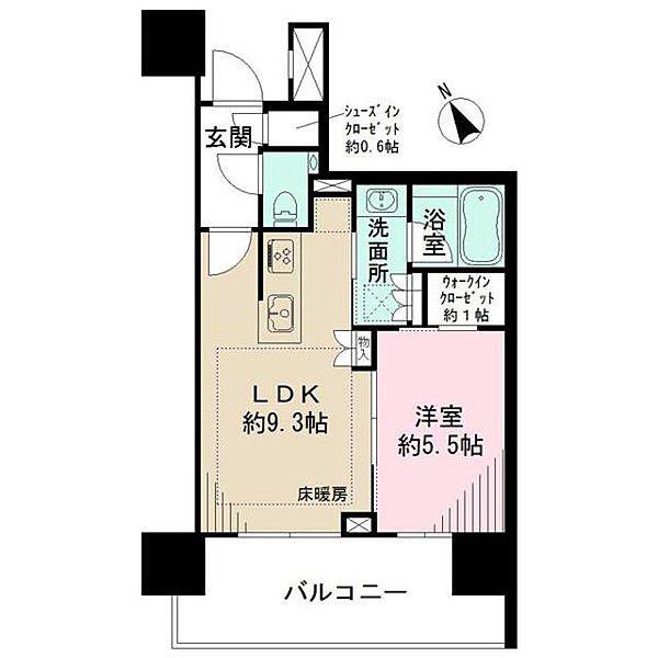 ザ・パークハウス渋谷美竹(1LDK/12階)の間取り写真