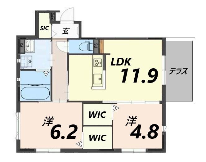 クラング(2LDK/1階)の間取り写真