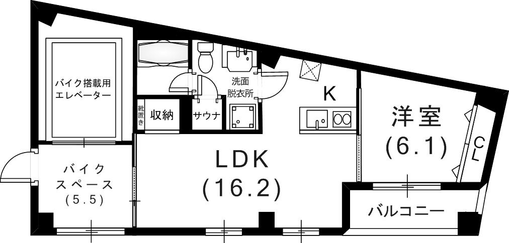 EG-12B(1SLDK/8階)の間取り写真