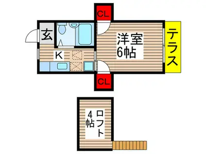 パークハイム(1K/1階)の間取り写真