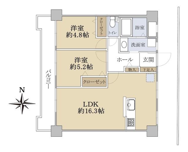 シティハイツ藤崎(2LDK/5階)の間取り写真