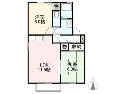 メゾンパークスC(2LDK/2階)の間取り写真