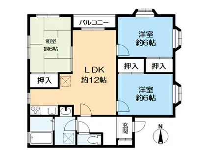 サンパティ(3LDK/2階)の間取り写真