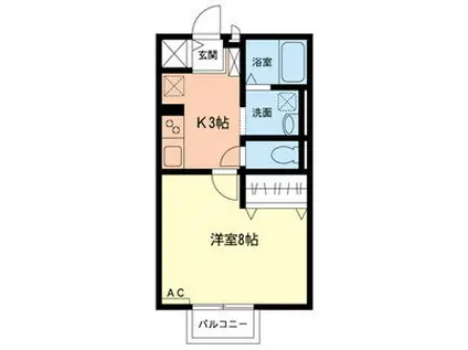 スタークレスト(1K/2階)の間取り写真