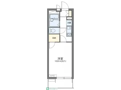 レオパレス田面(1K/1階)の間取り写真