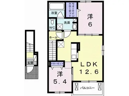 ベラルーナ(2LDK/2階)の間取り写真