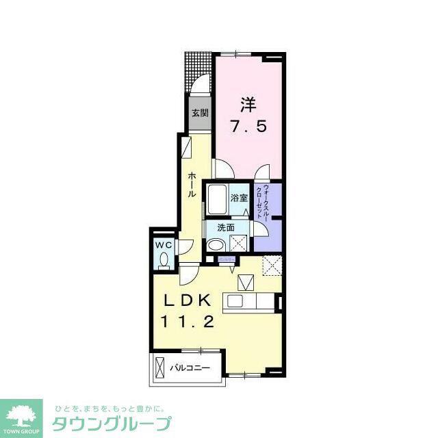 リメインズ湘南(1LDK/1階)の間取り写真