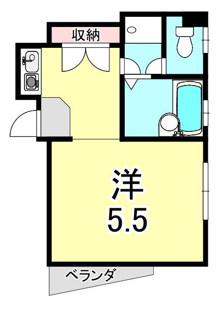 ニシオカマンション(ワンルーム/1階)の間取り写真