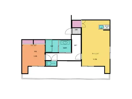 ウィスタリア・オクト(1LDK/2階)の間取り写真