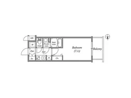 ファーストフィオーレ大阪城イースト(1K/11階)の間取り写真